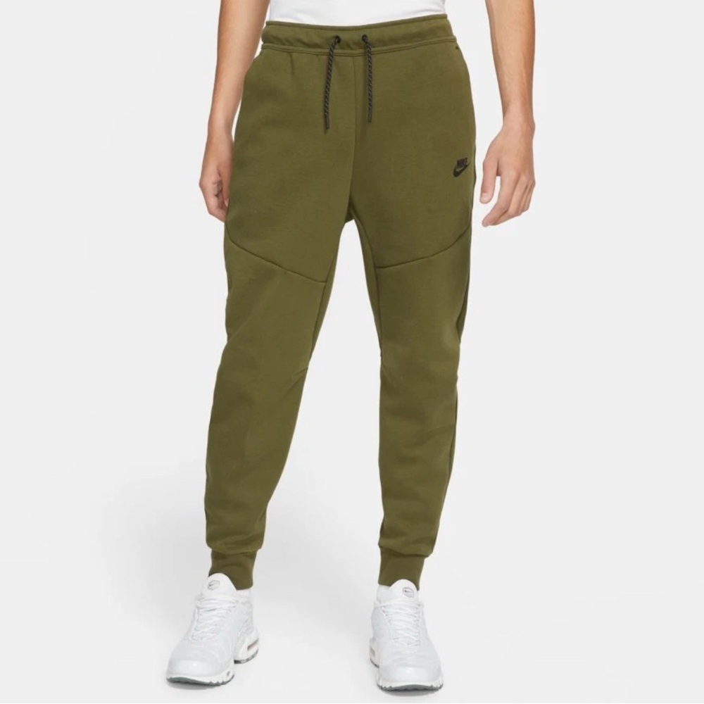 Nike Tech Fleece Pants Joggers Rough Olive Green Black CU4495-326 Mens Size XL